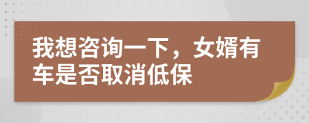我想咨询一下，女婿有车是否取消低保