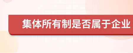 集体所有制是否属于企业