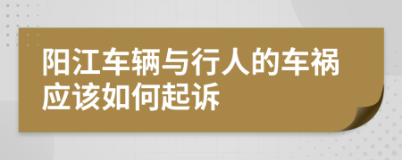 阳江车辆与行人的车祸应该如何起诉