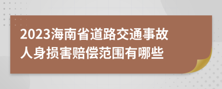 2023海南省道路交通事故人身损害赔偿范围有哪些