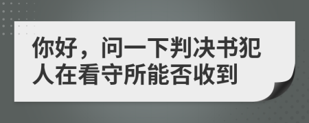 你好，问一下判决书犯人在看守所能否收到