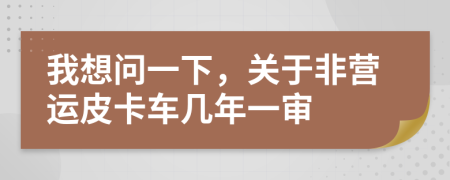 我想问一下，关于非营运皮卡车几年一审