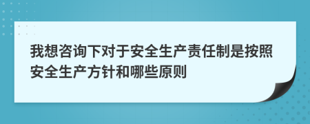 我想咨询下对于安全生产责任制是按照安全生产方针和哪些原则