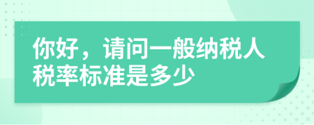 你好，请问一般纳税人税率标准是多少