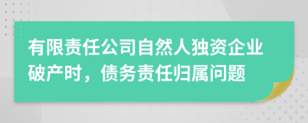 有限责任公司自然人独资企业破产时，债务责任归属问题