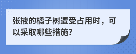 张掖的橘子树遭受占用时，可以采取哪些措施？