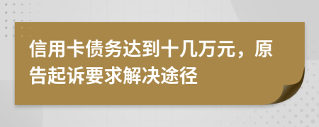 信用卡债务达到十几万元，原告起诉要求解决途径