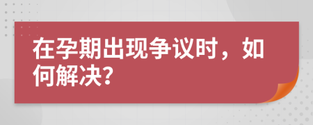在孕期出现争议时，如何解决？