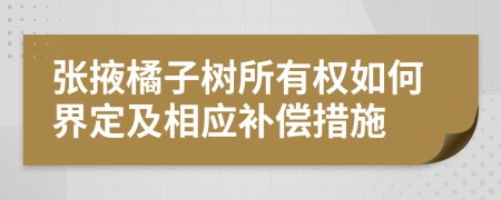 张掖橘子树所有权如何界定及相应补偿措施