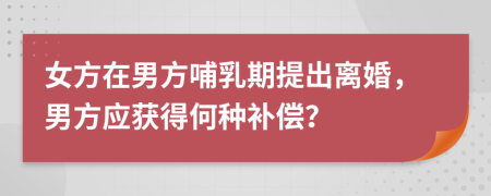 女方在男方哺乳期提出离婚，男方应获得何种补偿？