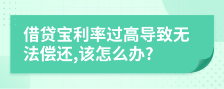 借贷宝利率过高导致无法偿还,该怎么办?