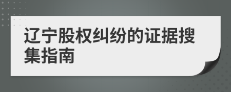 辽宁股权纠纷的证据搜集指南