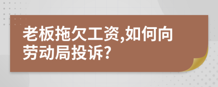老板拖欠工资,如何向劳动局投诉?