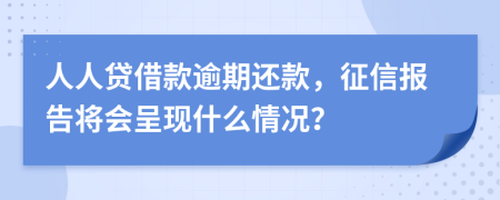 人人贷借款逾期还款，征信报告将会呈现什么情况？