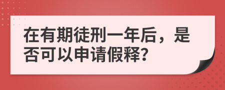在有期徒刑一年后，是否可以申请假释？
