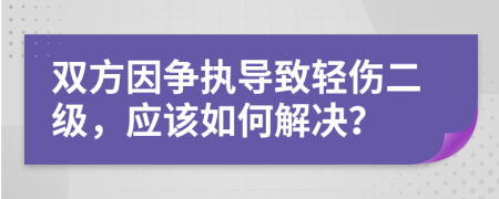 双方因争执导致轻伤二级，应该如何解决？
