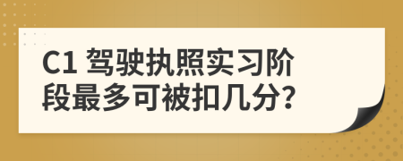 C1 驾驶执照实习阶段最多可被扣几分？