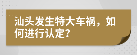 汕头发生特大车祸，如何进行认定？