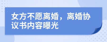 女方不愿离婚，离婚协议书内容曝光
