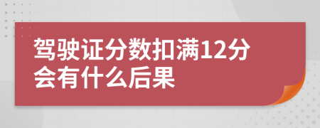 驾驶证分数扣满12分会有什么后果