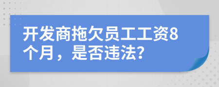 开发商拖欠员工工资8个月，是否违法？