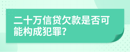 二十万信贷欠款是否可能构成犯罪？