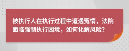 被执行人在执行过程中遭遇冤情，法院面临强制执行困境，如何化解风险？