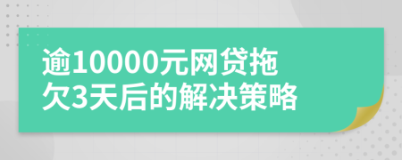 逾10000元网贷拖欠3天后的解决策略