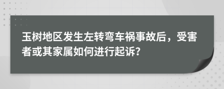 玉树地区发生左转弯车祸事故后，受害者或其家属如何进行起诉？