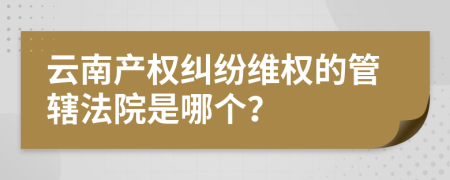 云南产权纠纷维权的管辖法院是哪个？