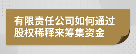 有限责任公司如何通过股权稀释来筹集资金