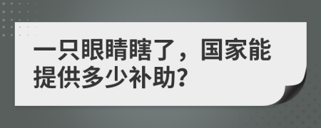 一只眼睛瞎了，国家能提供多少补助？