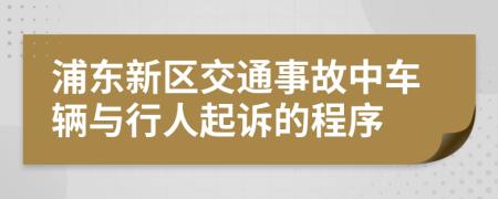 浦东新区交通事故中车辆与行人起诉的程序