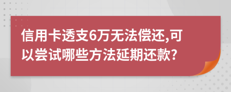 信用卡透支6万无法偿还,可以尝试哪些方法延期还款?