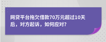 网贷平台拖欠借款70万元超过10天后，对方起诉，如何应对？