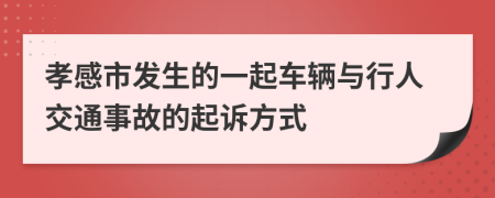 孝感市发生的一起车辆与行人交通事故的起诉方式