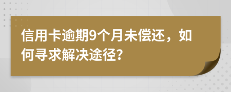 信用卡逾期9个月未偿还，如何寻求解决途径？
