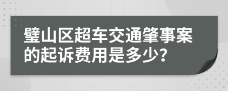 璧山区超车交通肇事案的起诉费用是多少？