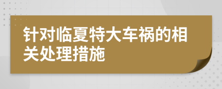 针对临夏特大车祸的相关处理措施