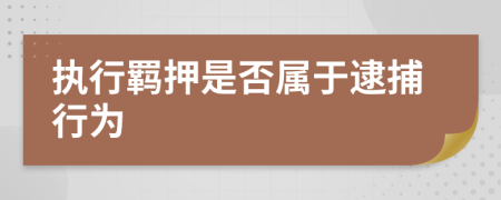 执行羁押是否属于逮捕行为