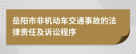 岳阳市非机动车交通事故的法律责任及诉讼程序