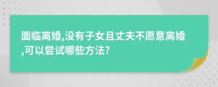 面临离婚,没有子女且丈夫不愿意离婚,可以尝试哪些方法?