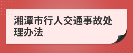 湘潭市行人交通事故处理办法