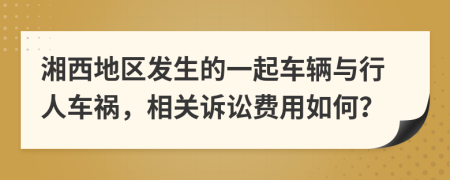 湘西地区发生的一起车辆与行人车祸，相关诉讼费用如何？