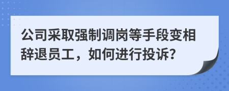 公司采取强制调岗等手段变相辞退员工，如何进行投诉？