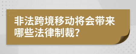 非法跨境移动将会带来哪些法律制裁？