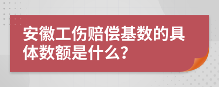 安徽工伤赔偿基数的具体数额是什么？