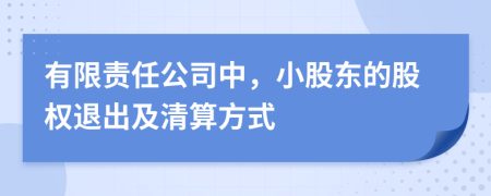 有限责任公司中，小股东的股权退出及清算方式
