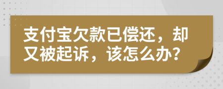 支付宝欠款已偿还，却又被起诉，该怎么办？