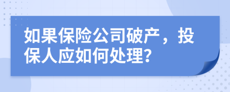如果保险公司破产，投保人应如何处理？